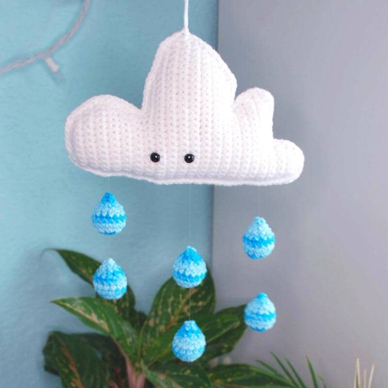 Free Amigurumi Pattern: Rain Cloud Mobiles