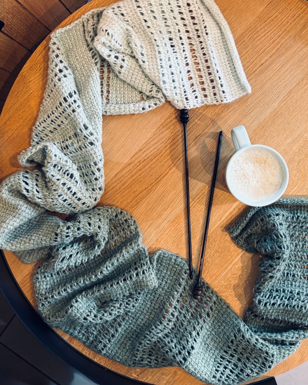 Free Tunisian Crochet Pattern: Cozi Latte Scarf