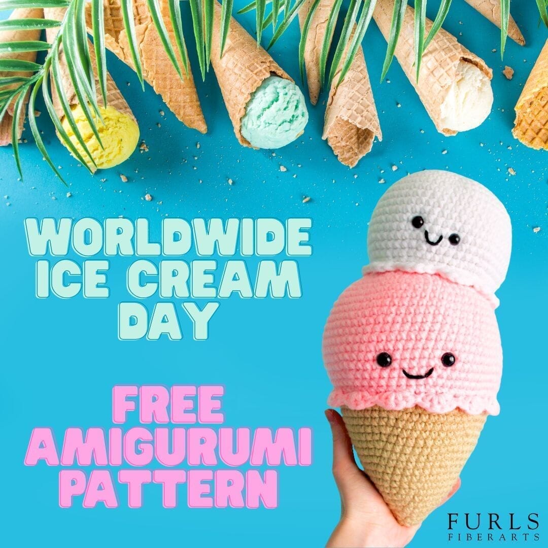 Free Crochet Pattern: Huggable Ice Cream Cone Amigurumi Duo
